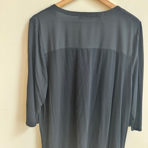 Contemporaine Black 3/4 Sleeve Front Pockets Pullover Blouse Womens Size XXL - Picture 6 of 13